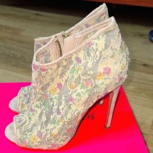 Betsey Johnson Floral Lace Heels